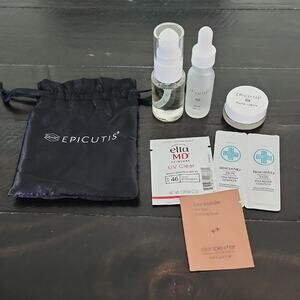 EPICUTIS Lipid Serum Oil Cleanser Hyvia Creme Set With Satin Bag Travel Size